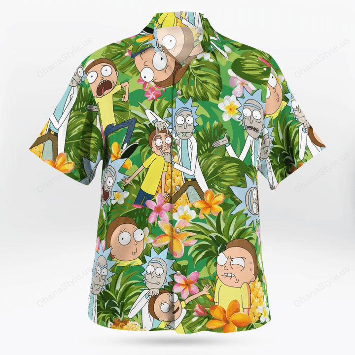Rick and Morty tropical hawaiian shirt 1