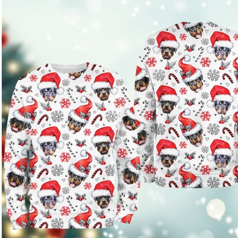 Rottweiler Dog Xmas Christmas Decor sweatshirt 5 Rottweiler Dog Xmas Christmas Decor sweatshirt 4