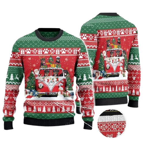 Rottweiler Xmas Van Christmas Gift sweater, sweatshirt 4 Rottweiler Xmas Van Christmas Gift sweater sweatshirt 4