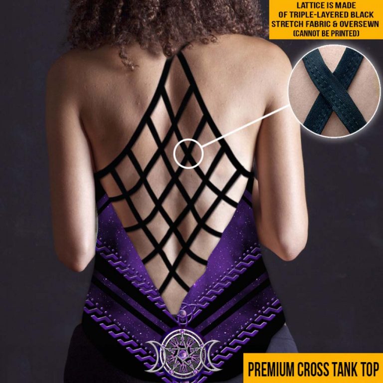 Salty Lil' Witch Purple Triple Moon criss cross tank top, leggings 2 Salty Lil Witch Purple Triple Moon criss cross tank top leggings 2