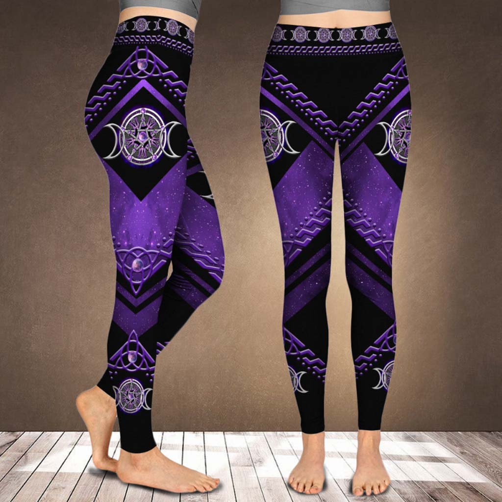 Salty Lil Witch Purple Triple Moon criss cross tank top legging 4 Salty Lil Witch Purple Triple Moon criss cross tank top leggings 3