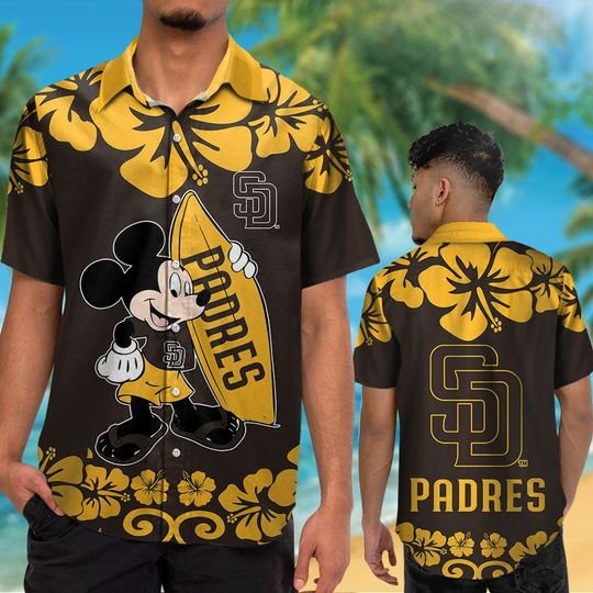 San Diego Padres Mickey Mouse Hawaiian ShirtShort