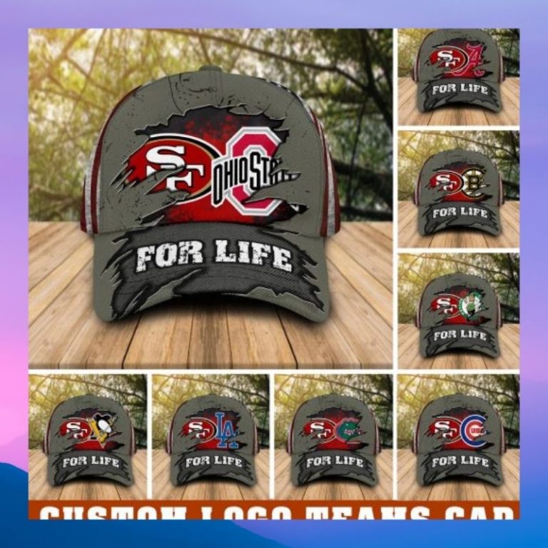 San Francisco 49ers with custom logo sport team cap 2.