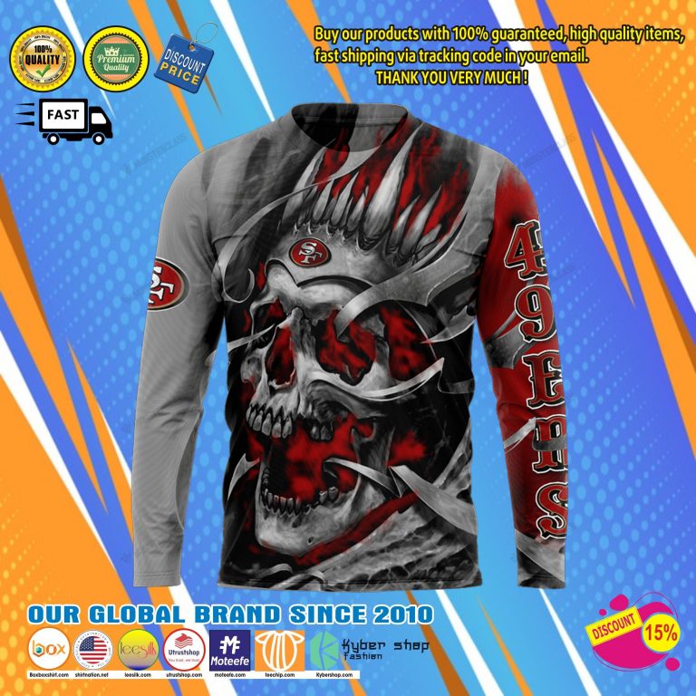 San francisco 49ers skull jersey hoodie8