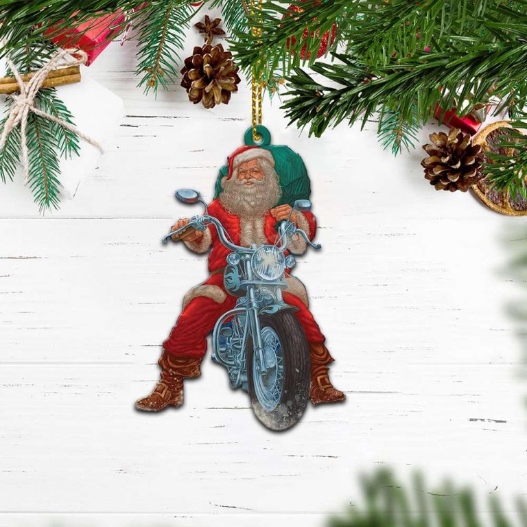 Santa Claus Biker hanging Ornament 1