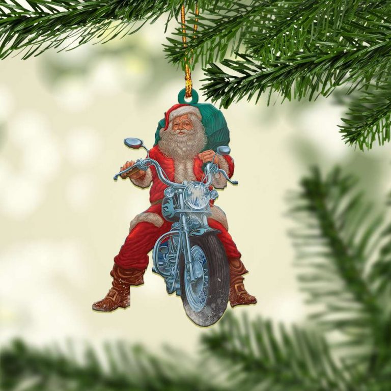 Santa Claus Biker hanging Ornament