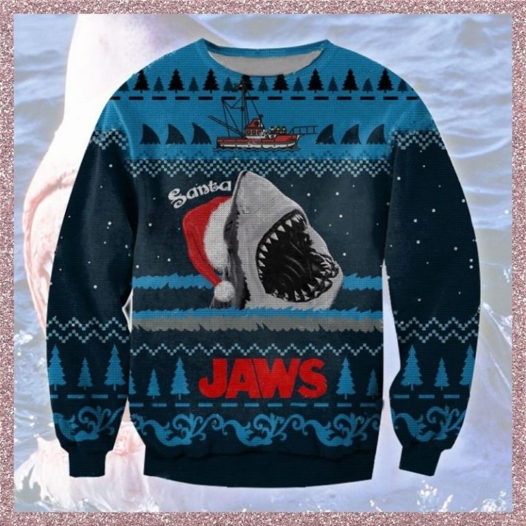 Santa Jaws Shark Christmas sweater, sweatshirt 1 Santa Jaws Shark Christmas sweater sweatshirt 1
