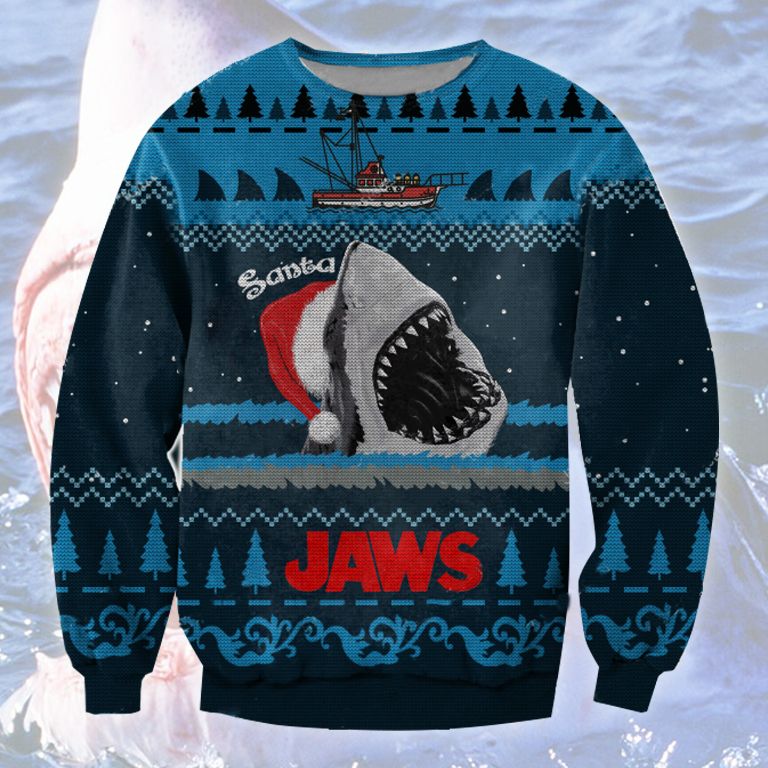 Santa Jaws Shark Christmas sweater sweatshirt