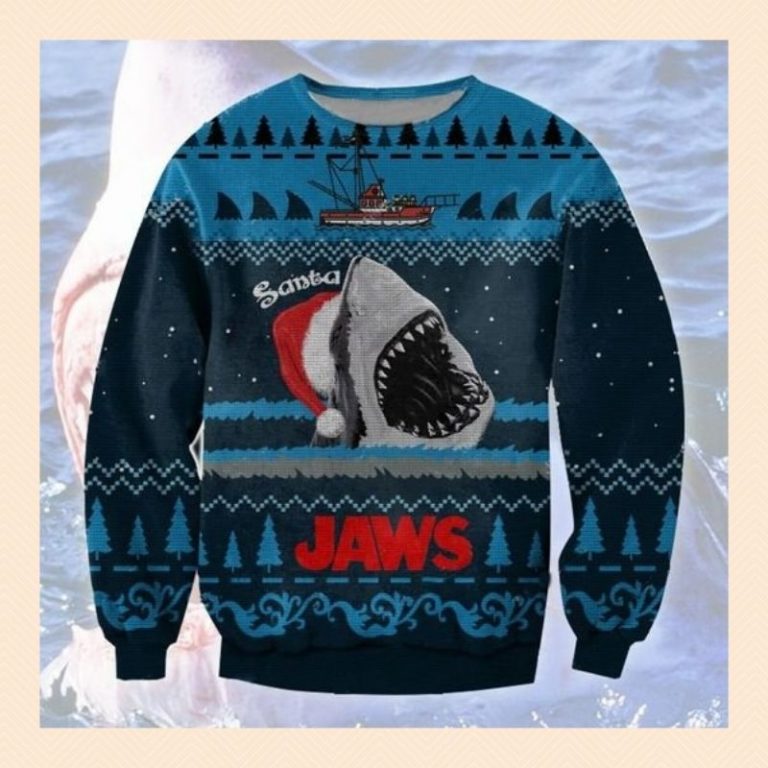 Santa Shark Jaws ugly christmas sweater 3