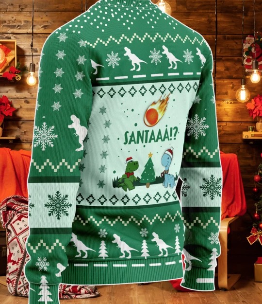 Santaaa Dinosaur Christmas Knitted 3d hoodie, sweater 3 Santaaa Dinosaur Christmas Knitted 3d hoodie sweater 2