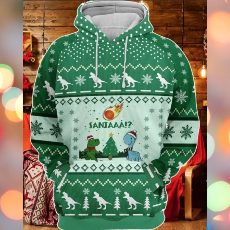Santaaa Dinosaur Christmas Knitted 3d hoodie, sweater 7 Santaaa Dinosaur Christmas Knitted 3d hoodie sweater 6