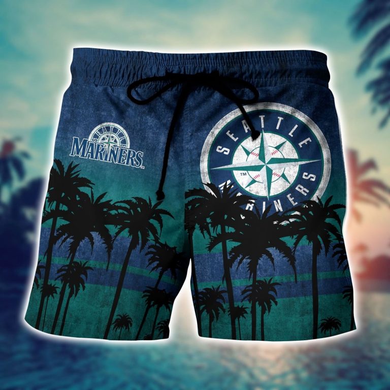 Seattle Mariners hawaiian shirt short 1