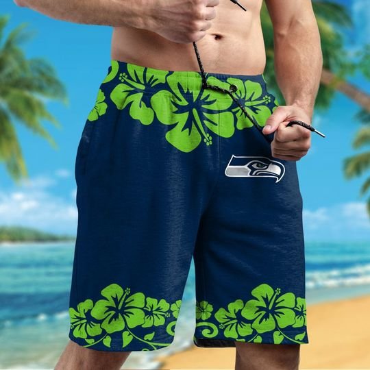 Seattle Seahawks Mickey Mouse Hawaiian ShirtShort2