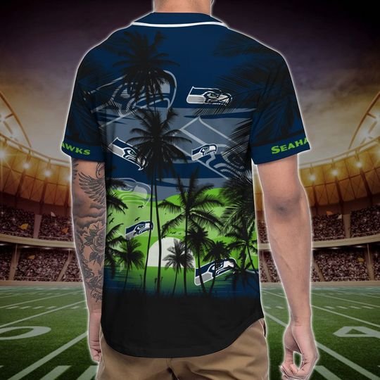 Seattle Seahawks Tropical Baseball Jersey 3 Seattle Seahawks Tropical Baseball Jersey4
