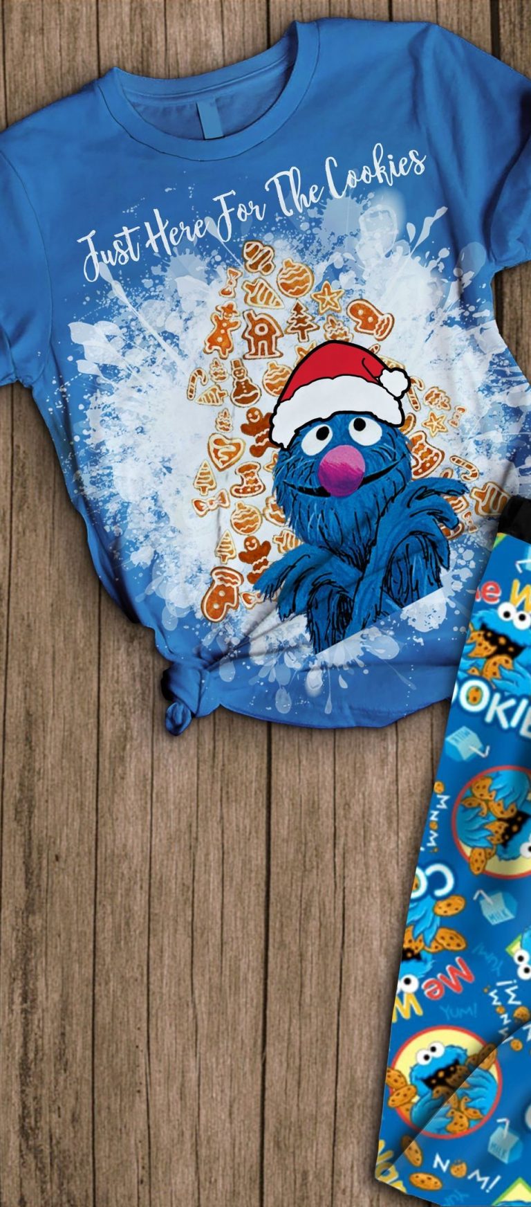 Sesame Street Christmas Blue Elmo pajamas set