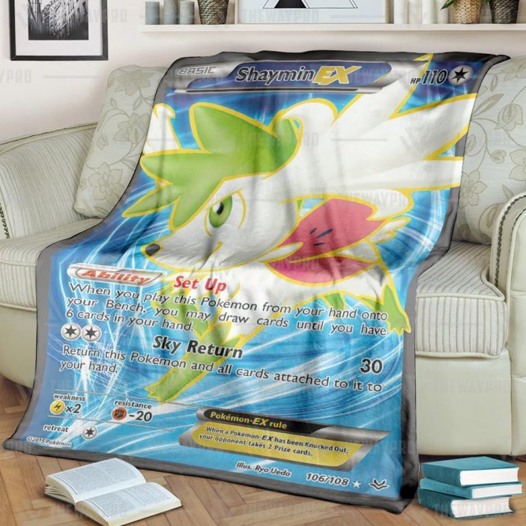 Shaymin EX Roaring Skies Pokemon Blanket rug 1