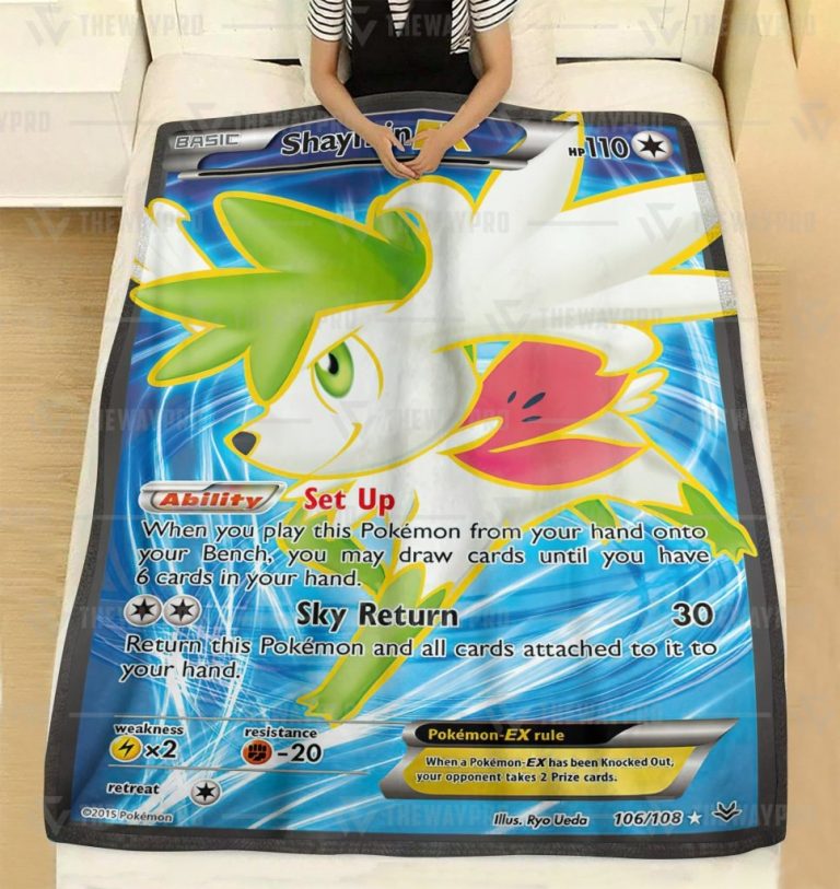 Shaymin EX Roaring Skies Pokemon Blanket rug 2