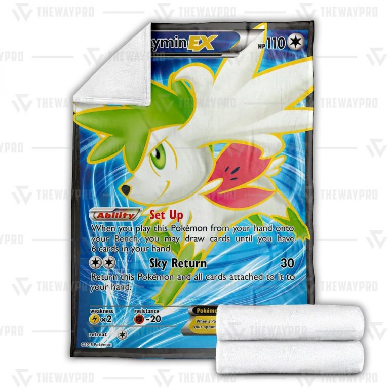 Shaymin EX Roaring Skies Pokemon Blanket rug 3