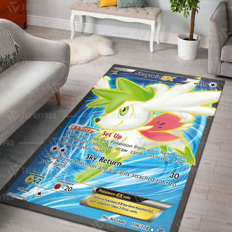 Shaymin EX Roaring Skies Pokemon Blanket rug 4