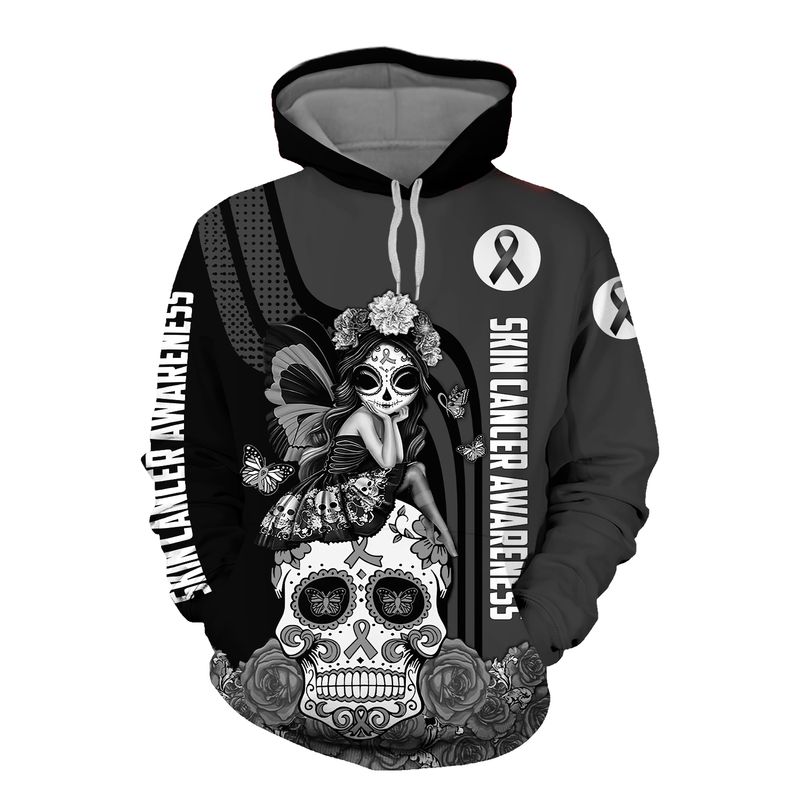 Skin Cancer Awareness Sugar Skull Fairy 3d shirt, hoodie 6 Skin Cancer Awareness Sugar Skull Fairy 3d shirt hoodie 1
