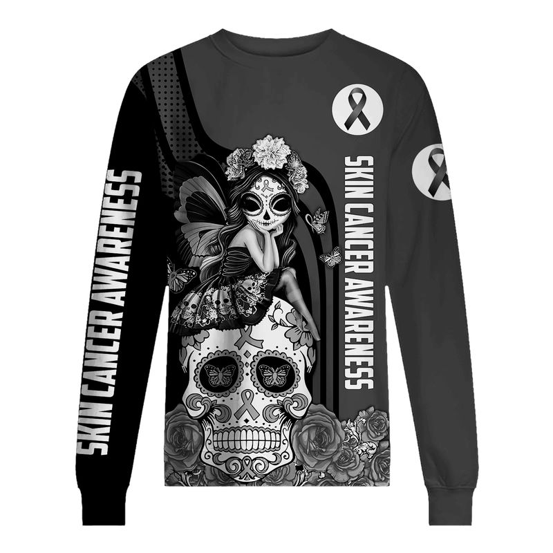 Skin Cancer Awareness Sugar Skull Fairy 3d shirt, hoodie 2 Skin Cancer Awareness Sugar Skull Fairy 3d shirt hoodie 3