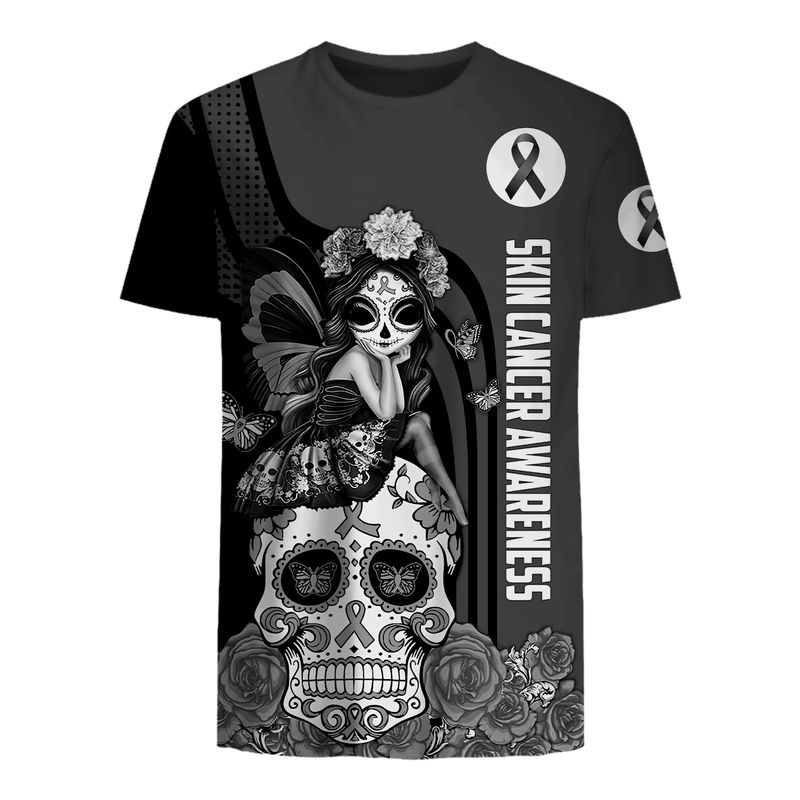 Skin Cancer Awareness Sugar Skull Fairy 3d shirt, hoodie 16 Skin Cancer Awareness Sugar Skull Fairy 3d shirt hoodie 5