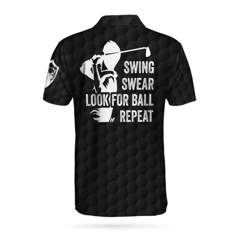 Skull Golf swing swear look for ball repeat Polo Shirt 2
