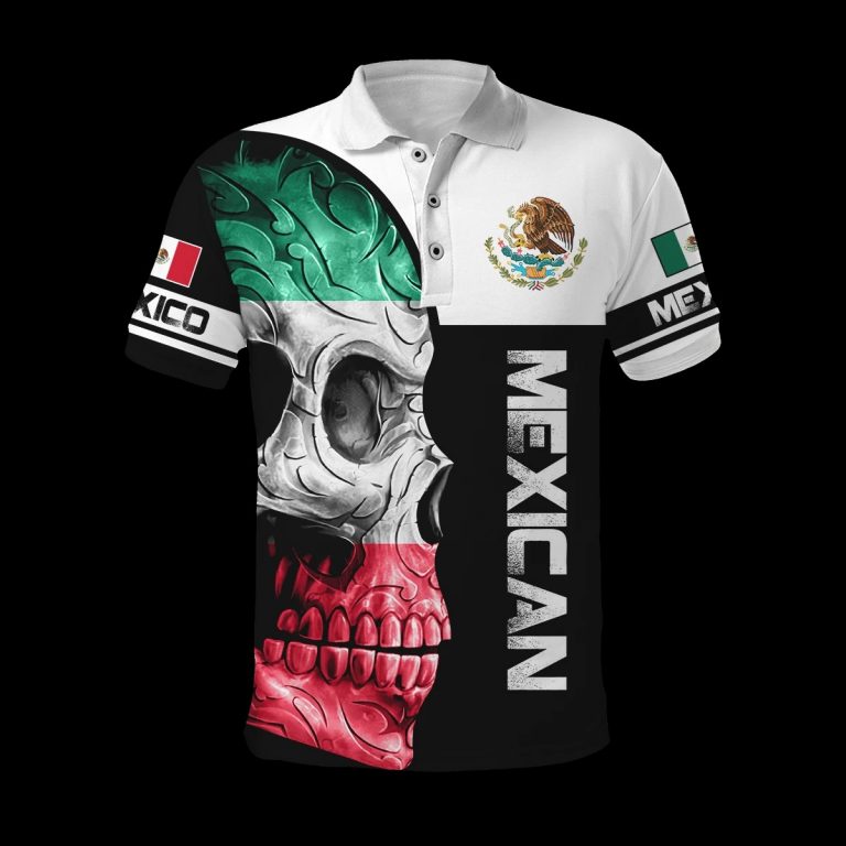 Skull Mexican flag black white 3d shirt hoodie 6