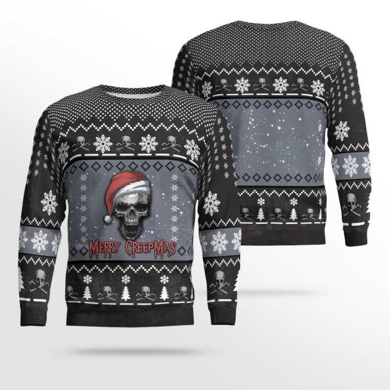 Skull Santa Claus Merry Creepmas 3d sweatshirt, sweater (1) Skull Santa Claus Merry Creepmas 3d sweatshirt sweater 1