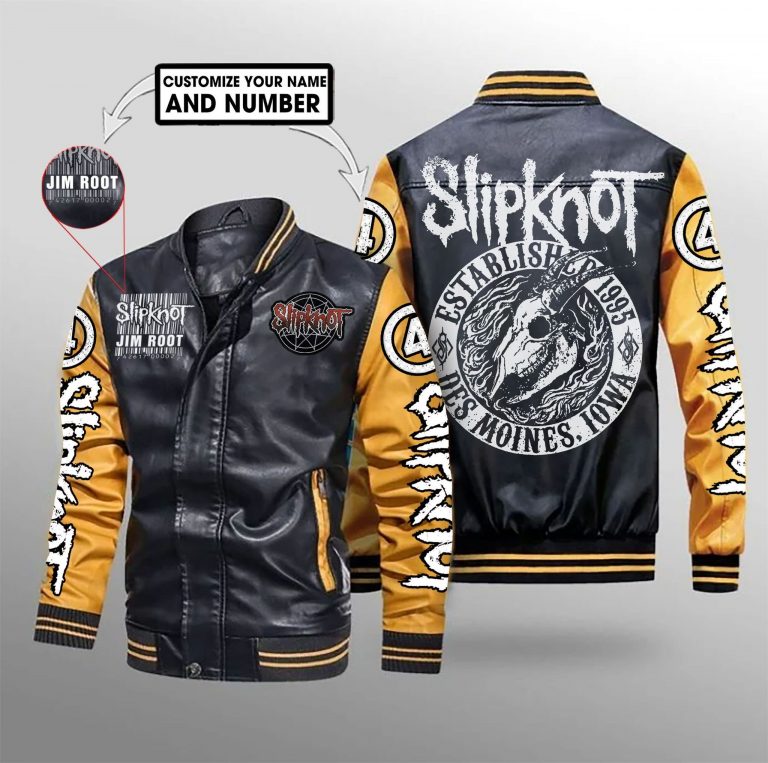 Slipknot custom bomber leather jacket 2
