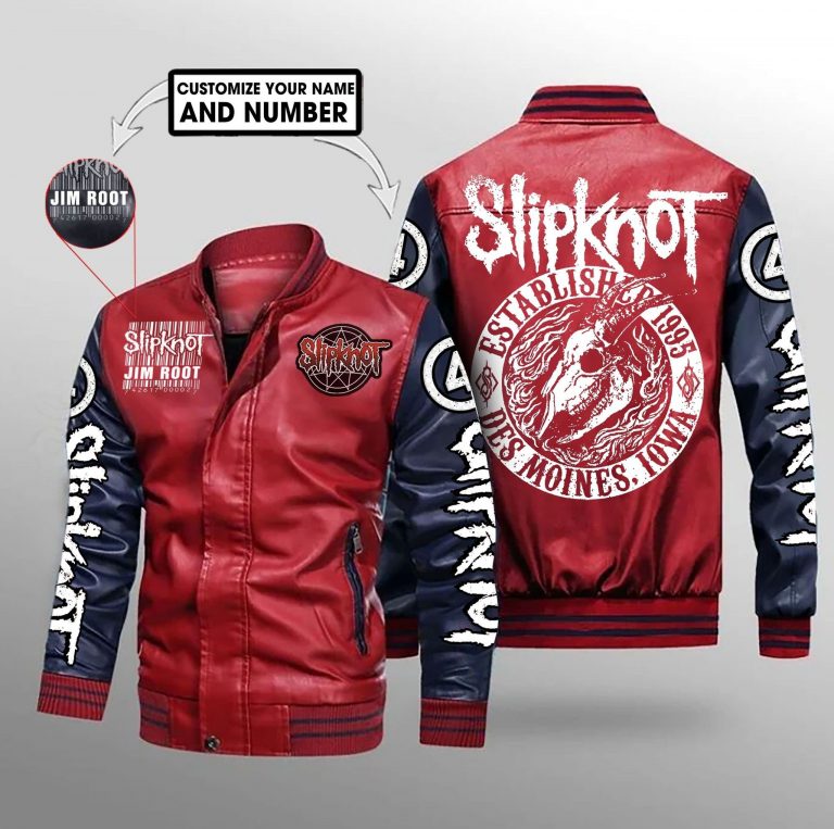 Slipknot custom bomber leather jacket 4