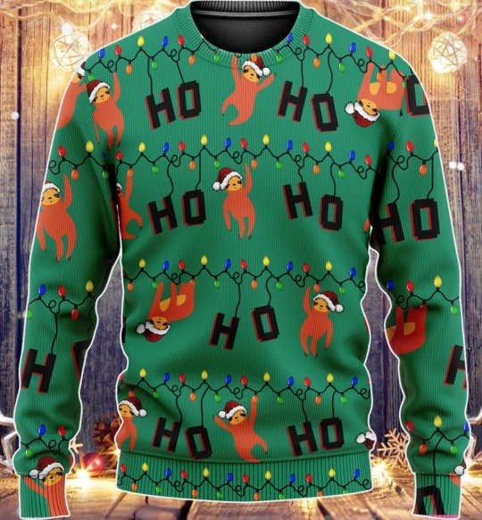Sloths Ho Ho Ho Christmas Knitted 3d hoodie sweater 1
