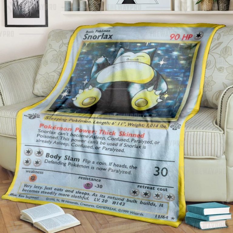 Snorlax Pokemon fleece blanket