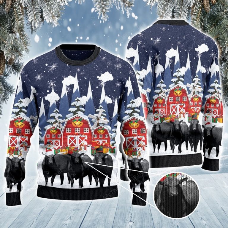 Snow Farm Black Angus Cattle Christmas Gift sweater, sweatshirt 1 Snow Farm Black Angus Cattle Christmas Gift sweater sweatshirt 1
