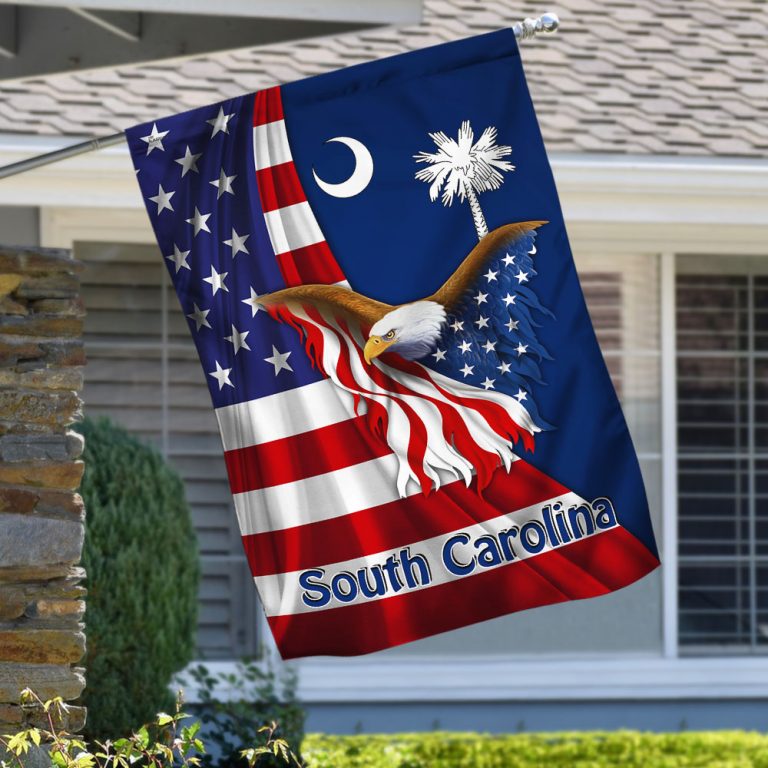 South Carolina Eagle American Flag