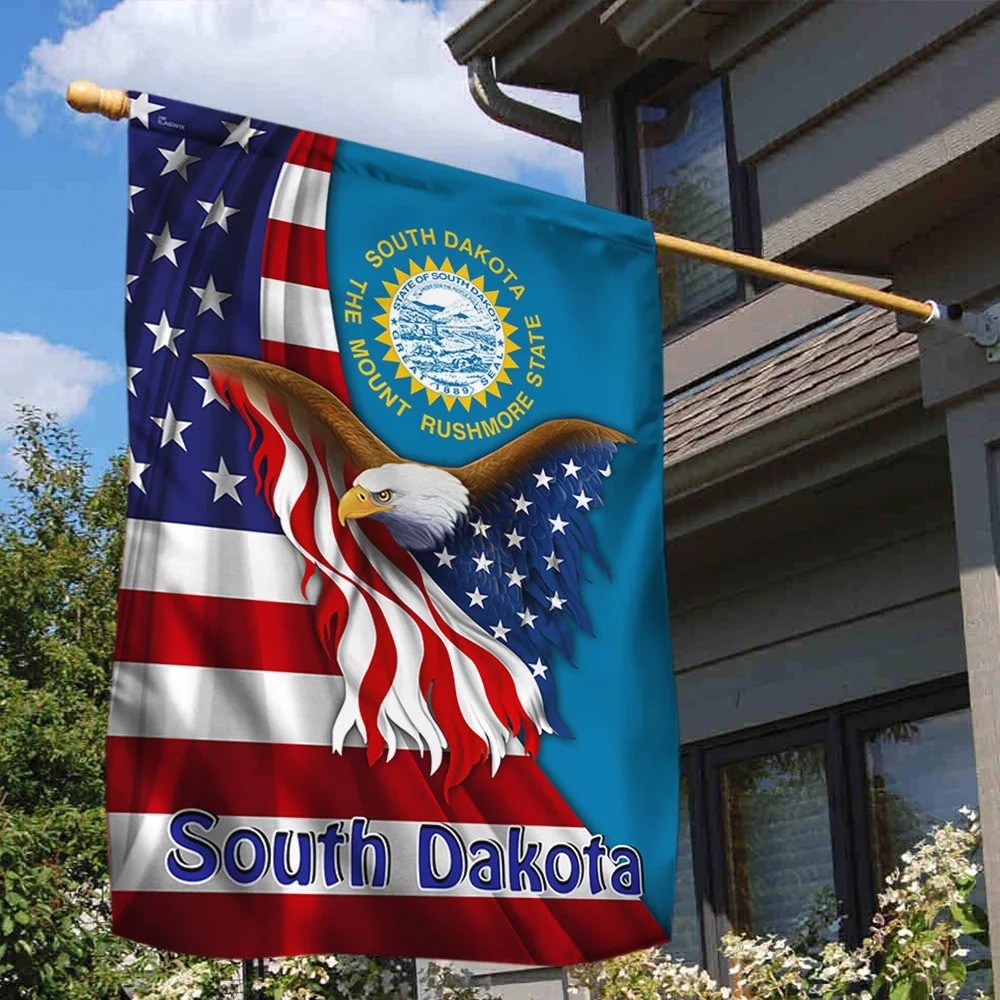 South Dakota Eagle American Flag 1