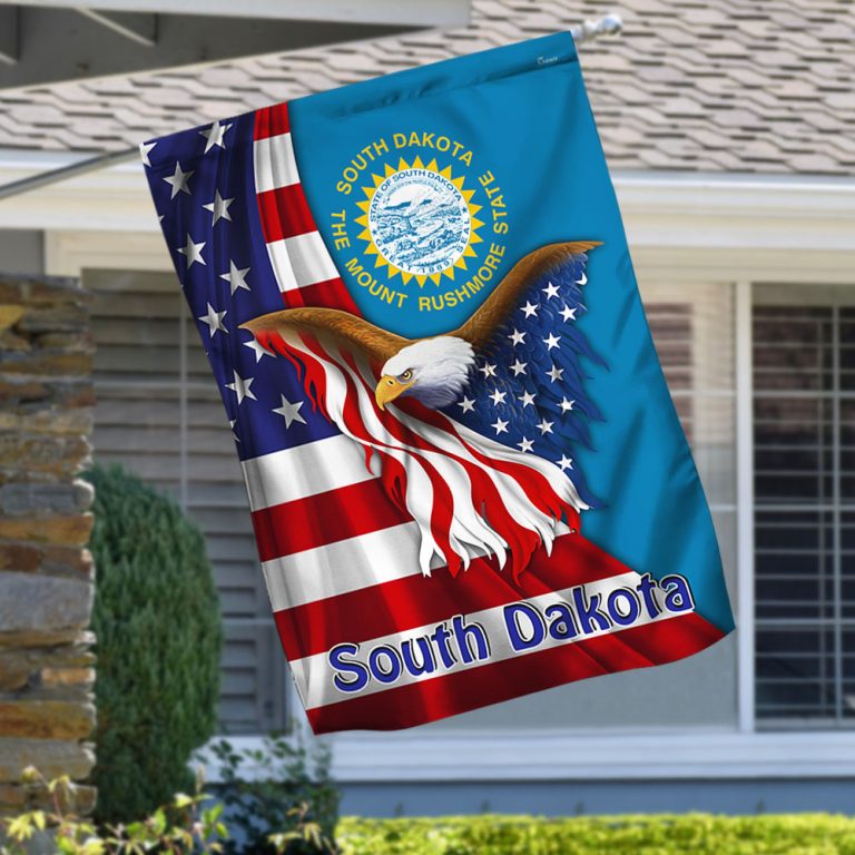 South Dakota Eagle American Flag