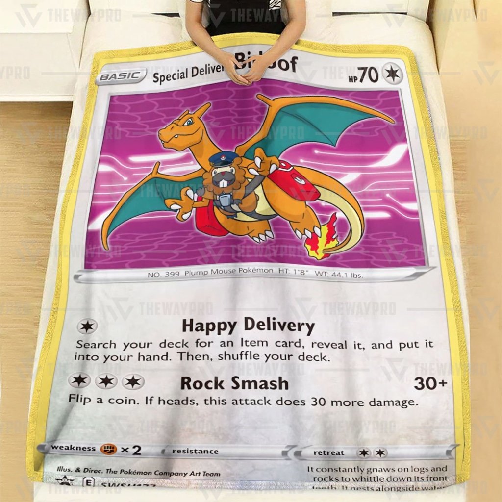 Special Delivery Bidoof Pokemon blanket 1