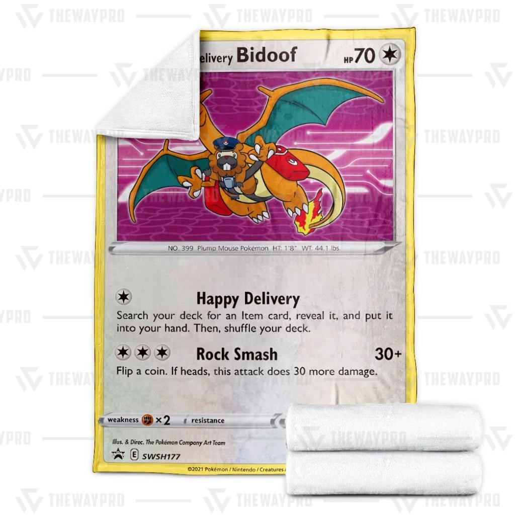 Special Delivery Bidoof Pokemon blanket • Kybershop