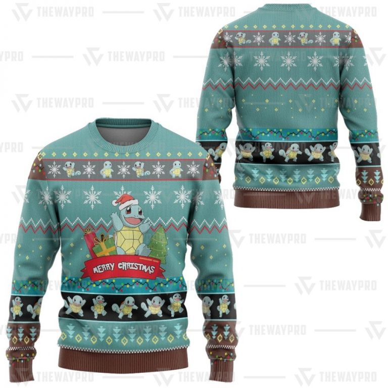 Squirtle Pokemon Merry Christmas Sweater Sweatshirt 2