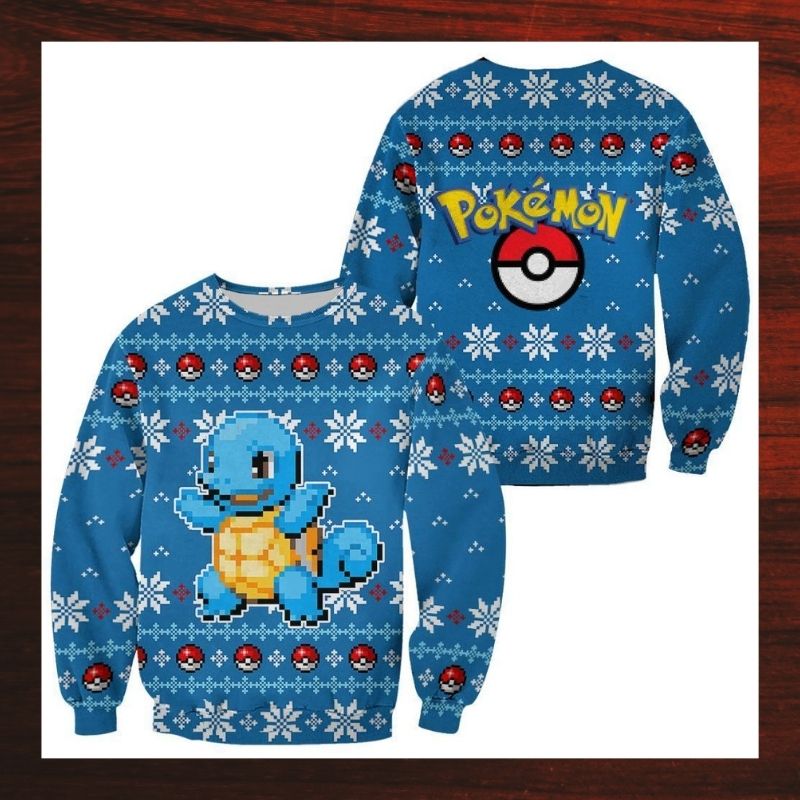 Squirtle Pokemon pokeball sweater, sweatshirt 3 Squirtle Pokemon pokeball sweater sweatshirt 3