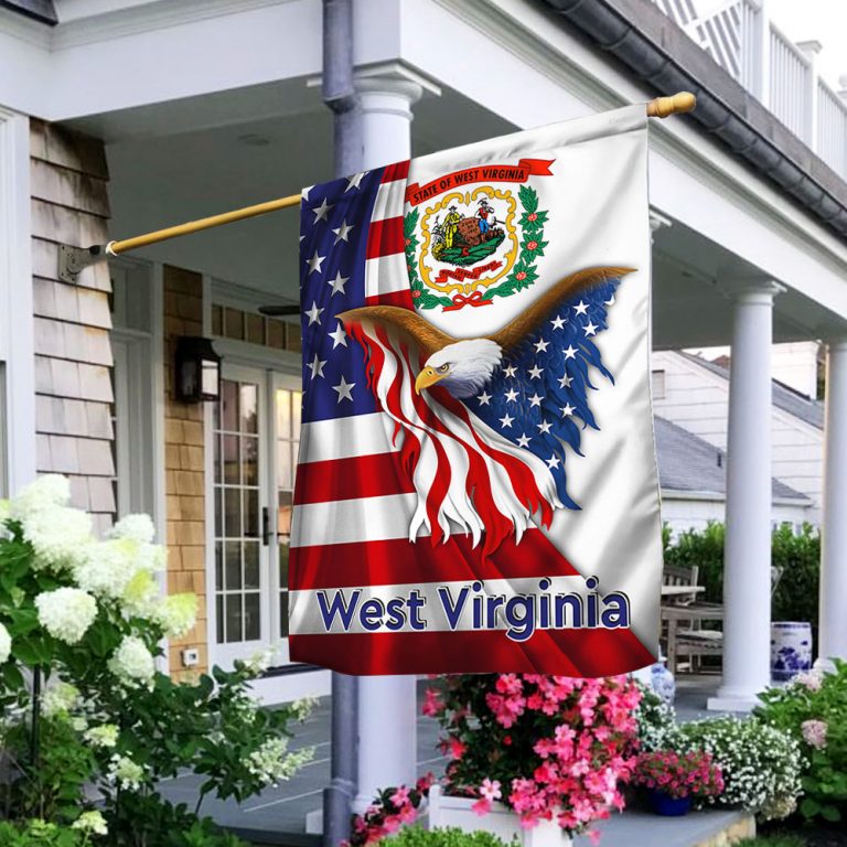 State of West Virginia Eagle American Flag