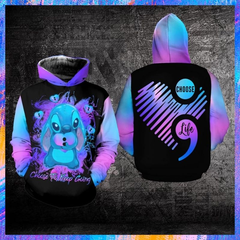 Stitch Heart Suicide Prevention Awareness Choose to keep going 3d hoodie 3 Stitch Heart Suicide Prevention Awareness Choose to keep going 3d hoodie 2