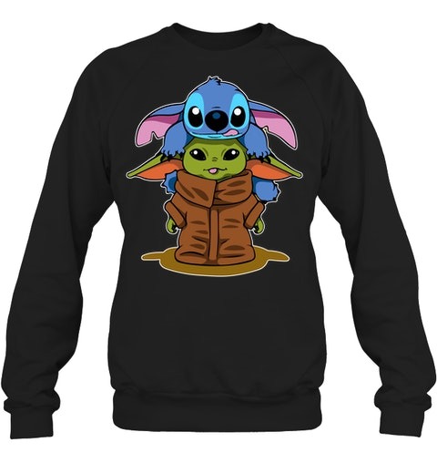 Stitch and Baby Yoda Star Wars shirt hoodie 2