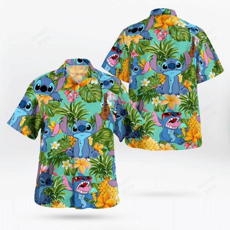 Stitch pineapple tropical hawaiian shirt 1