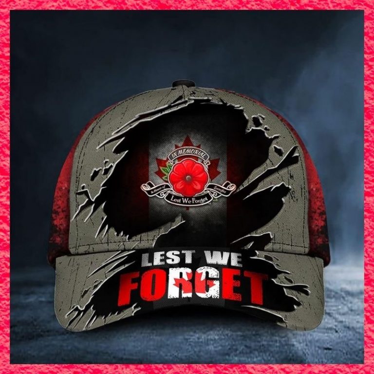 Poppy Canada Remembrance Day Lest we forget cap hat 1