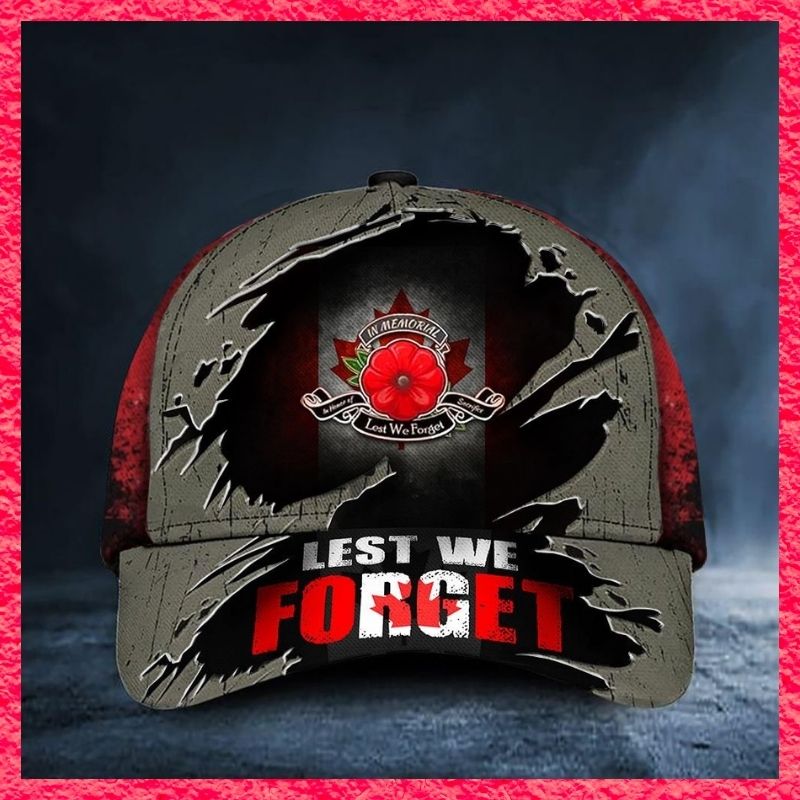 Poppy Canada Remembrance Day Lest we forget cap hat 1
