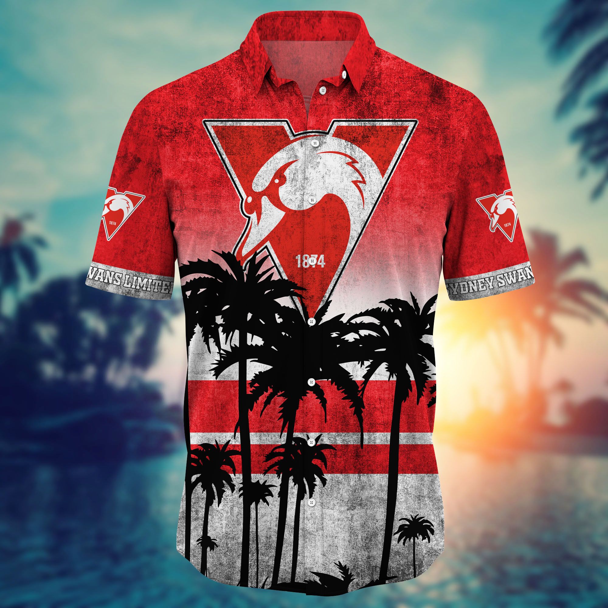 Sydney Swans AFL Hawaiian shirt 4 Sydney Swans AFL Hawaiian shirt short 1