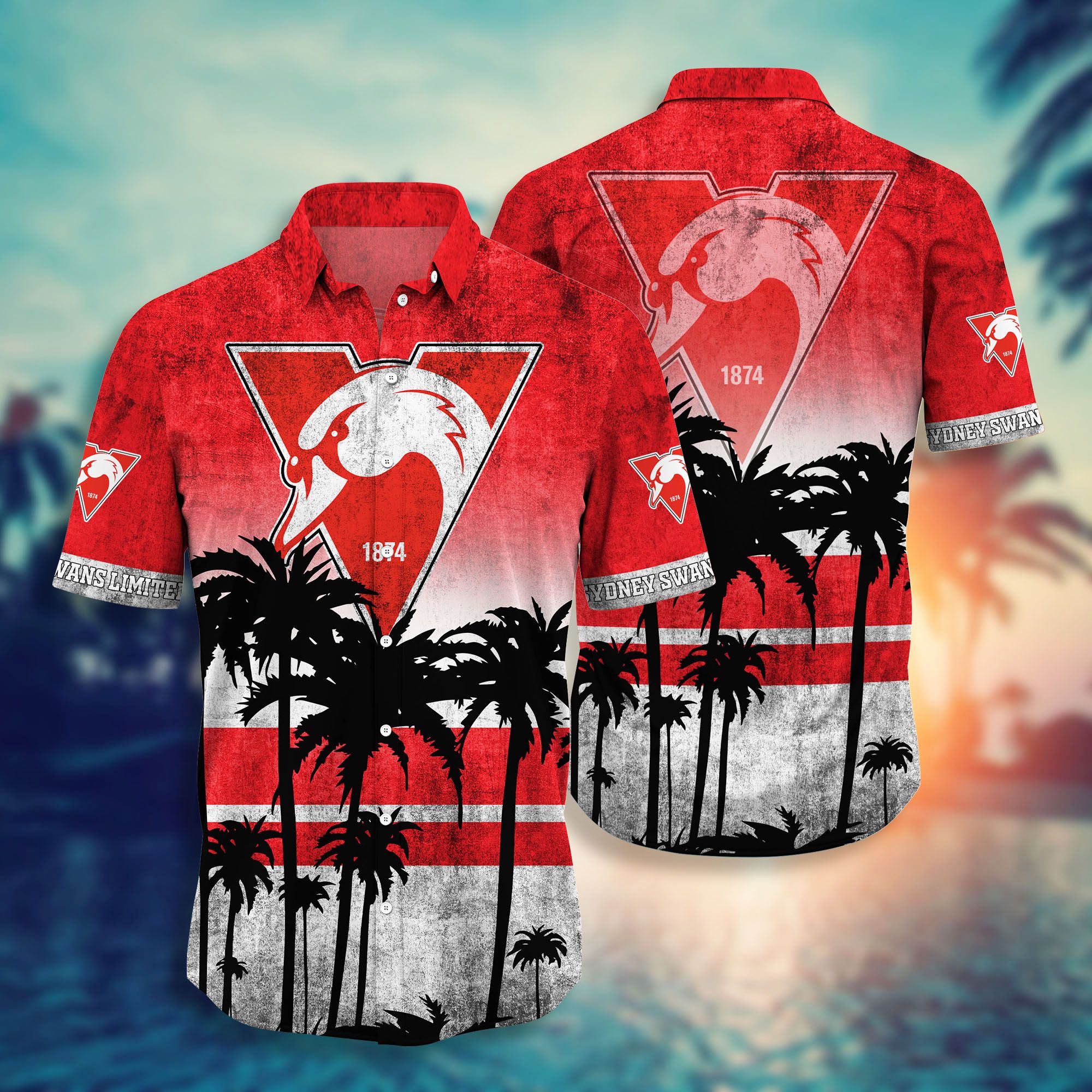 Sydney Swans AFL Hawaiian shirt 1 Sydney Swans AFL Hawaiian shirt short