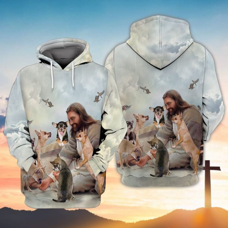 God surrounded by Chihuahua 3d shirt hoodie